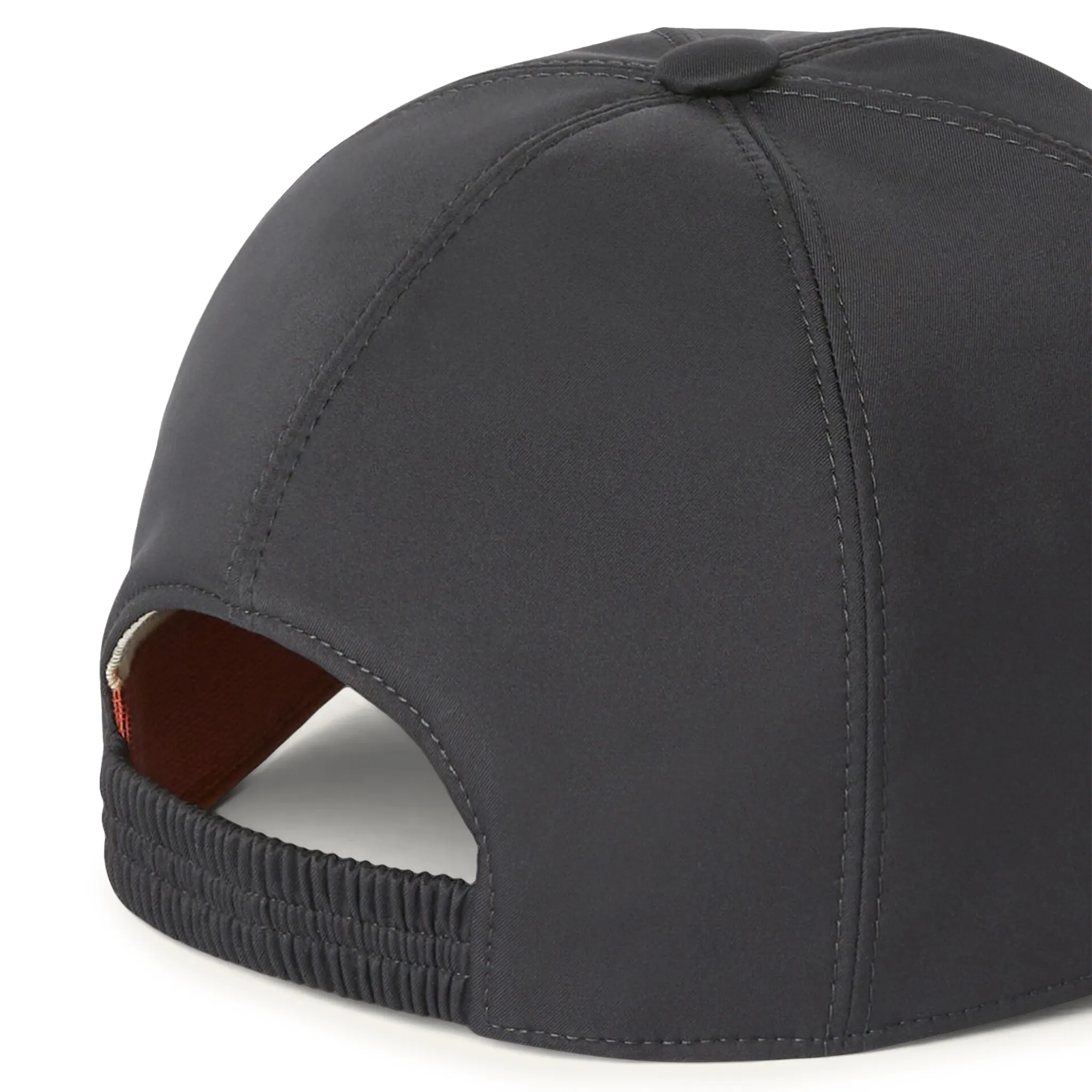 Back view of Loro Piana Microfibre Storm System Onyx Ivory Baseball Cap FAB1977_B3NL